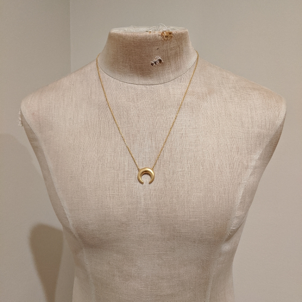 Madewell Chunky Crescent Moon Necklace - Picture 2 of 5